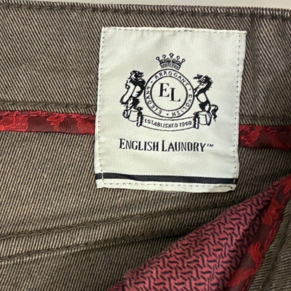 English Laundry Mens 34x30 Brown 5-Pocket Stretch Straight Leg Pants 1365289-07 - Picture 8 of 13